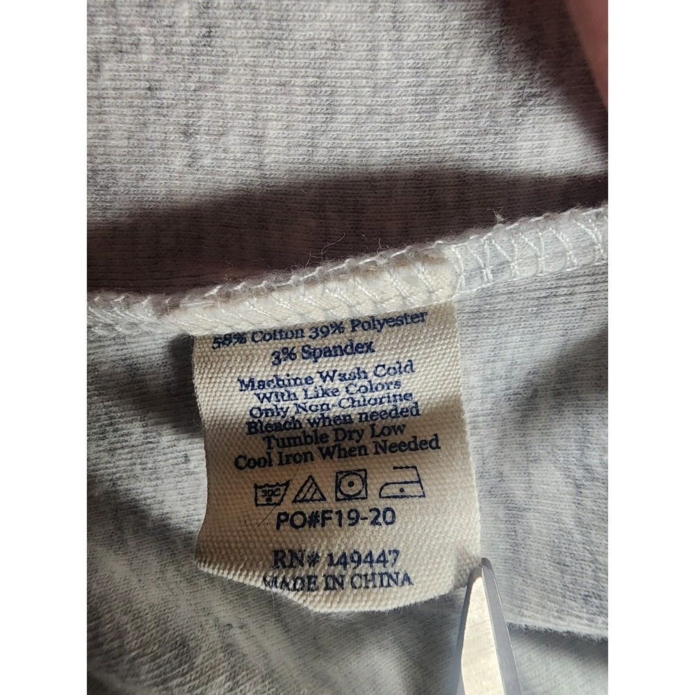 Puremeso The Normal Brand Mens Large Raglan Long Sleeve Grey Navy Striped Prep - Picture 6 of 8